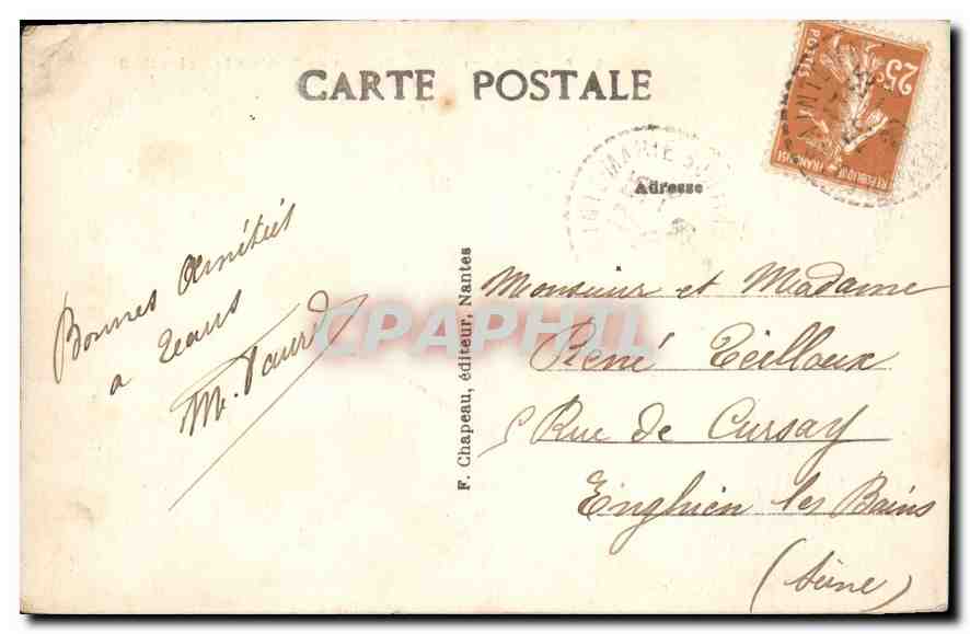 CPA Pornic Loire Inf le Pont du Diable a la Noeveillard et la Pointe de Malmy  — Rückseite