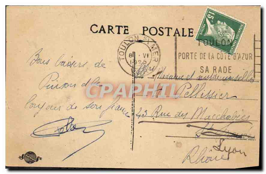 CPA Environs de Toulon Creux St Georges Entre les Pins  — Rückseite