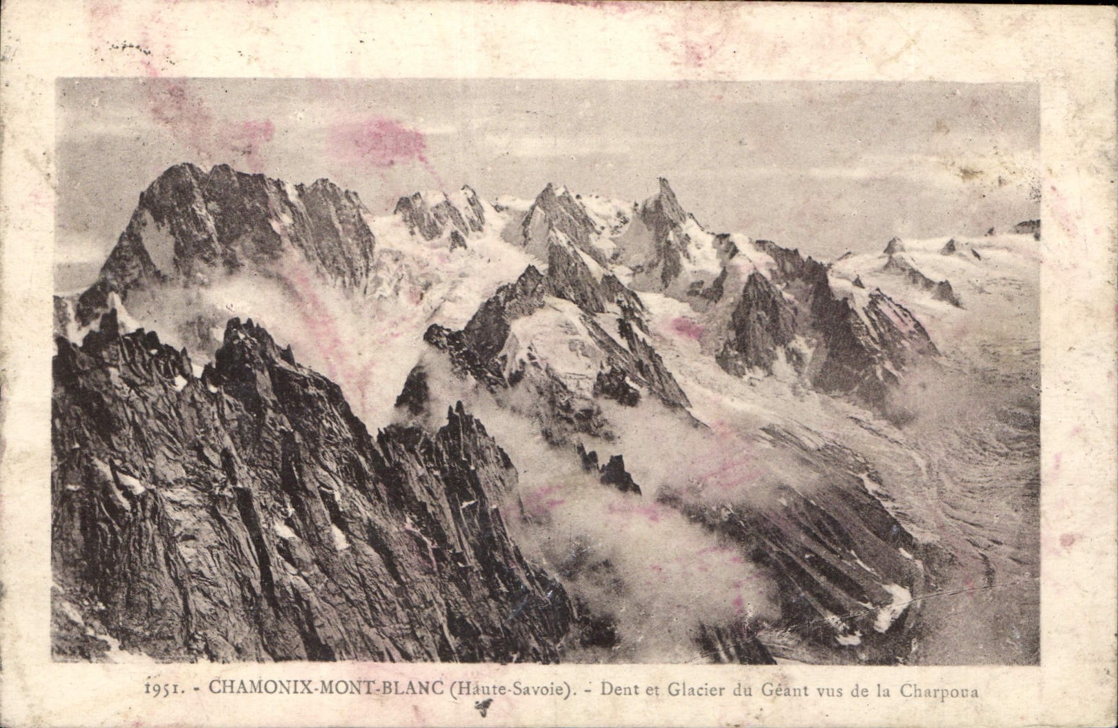 CPA Chamonix Mont Blanc Haute Savoie Dent et Glacier du Geant vus de la Charpona 