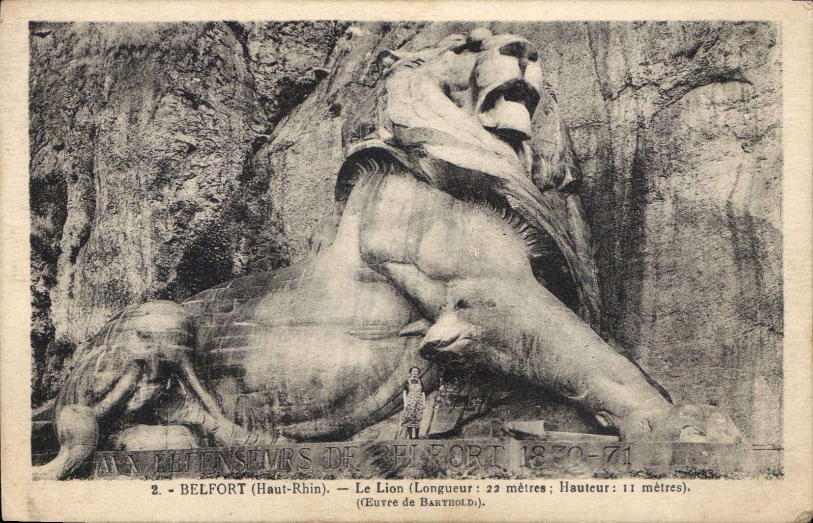 CPA Belfort Haut Rhin le Lion Oeuvre de Baethold 