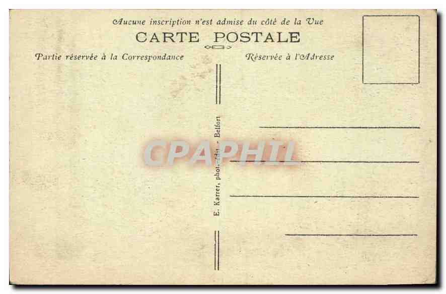 CPA Belfort Haut Rhin le Lion Oeuvre de Baethold  — Verso