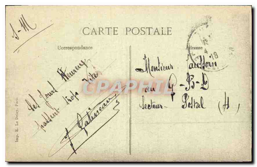 Palais de FONTAINEBLEAU — Étang aux Carpes et Pavillon de l'Empereur — Éditeur E. Le Dolez, Paris — Reverso