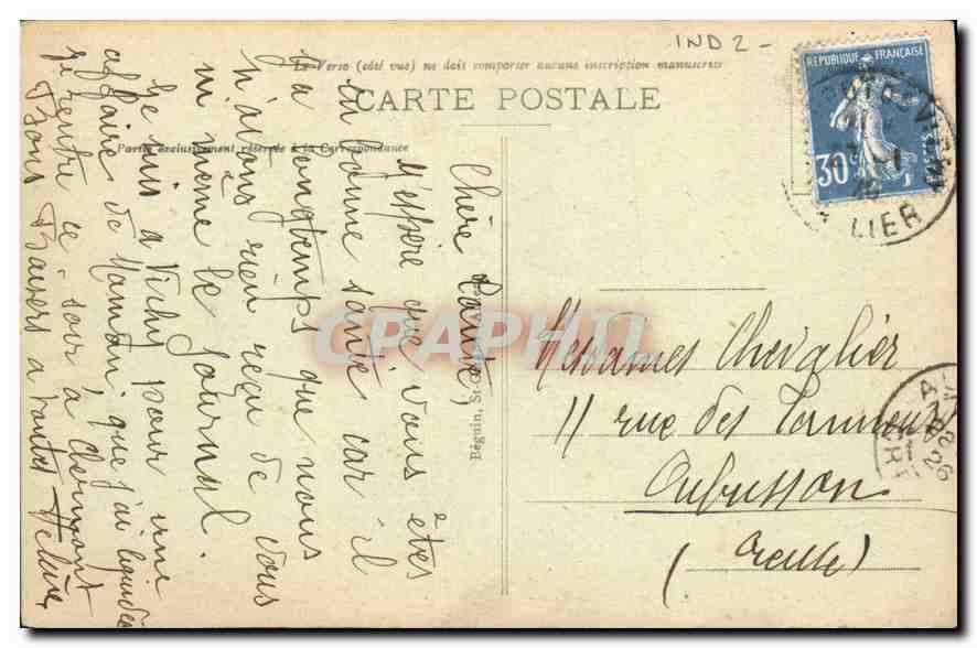 CPA Vichy l'Orangerie des Celestins  — Rückseite
