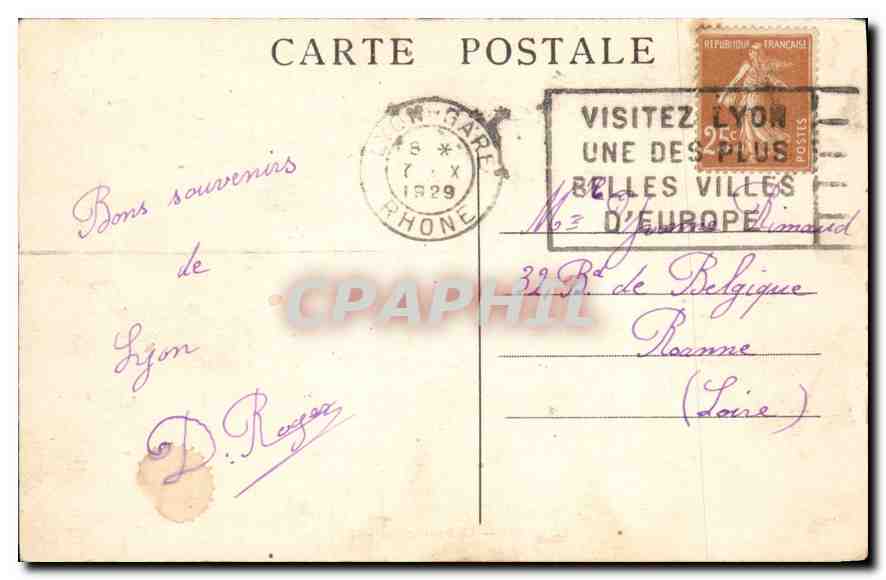 CPA Lyon la Prefecture  — Verso