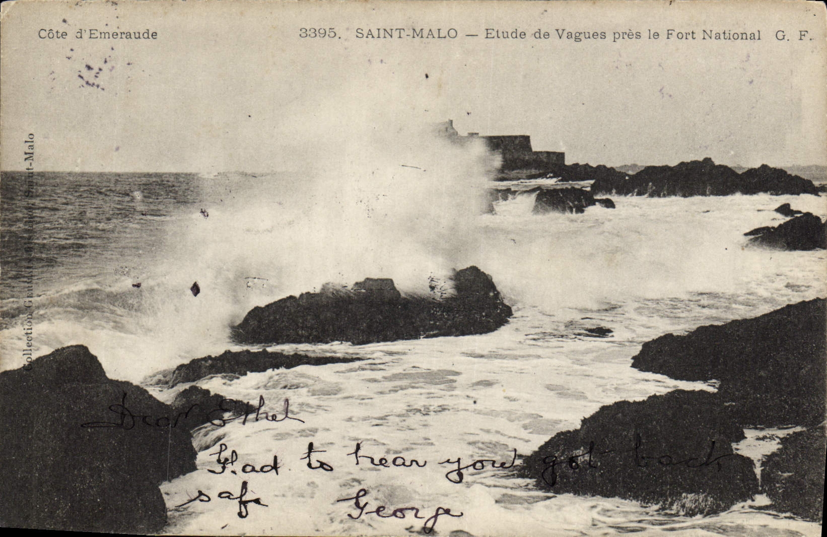 Saint-Malo — Étude de Vagues près le Fort National — G. F. n° 3395