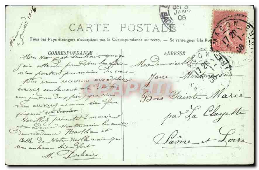 CPA Vichy un coin du Parc  — Rückseite