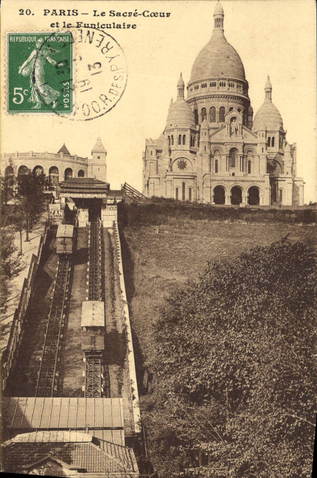 Paris — Le Sacré-Cœur et le Funiculaire — Éditeur ZAN
