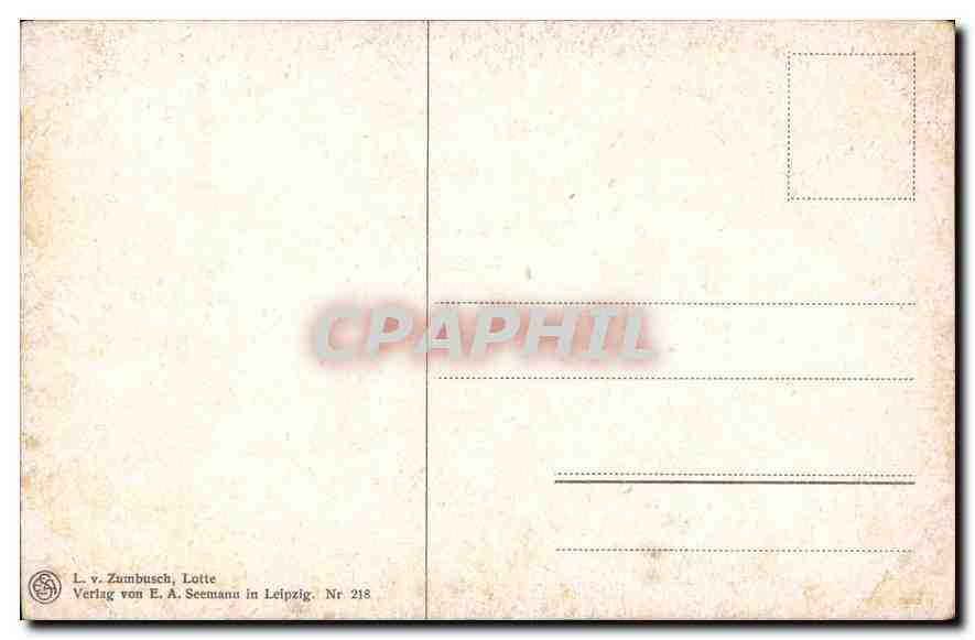 CPA L V Zumbush Lotte Verlag von E A Seemann in Leipzig  — Rückseite