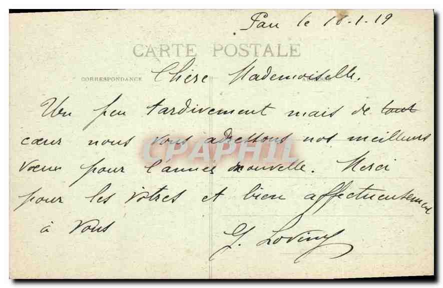 CPA Pau la Chaine des Pyrenees vue d'un Coin du Boulevard  — Rückseite