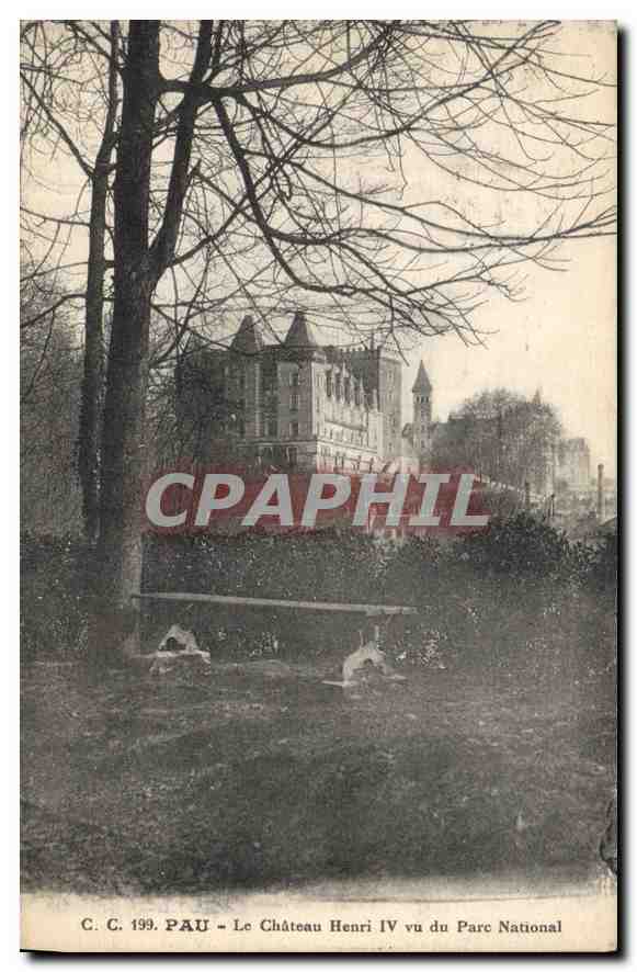 CPA Pau le Chateau Henri IV vu du Parc National 