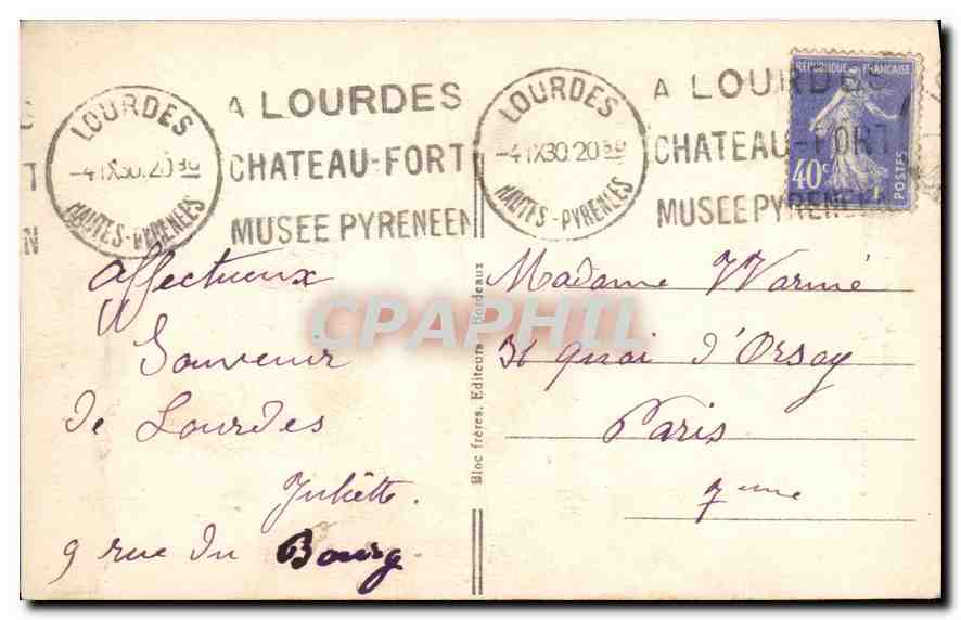 CPA Les Pyrenees Saint Sauveur le Pont Napoleon  — Verso