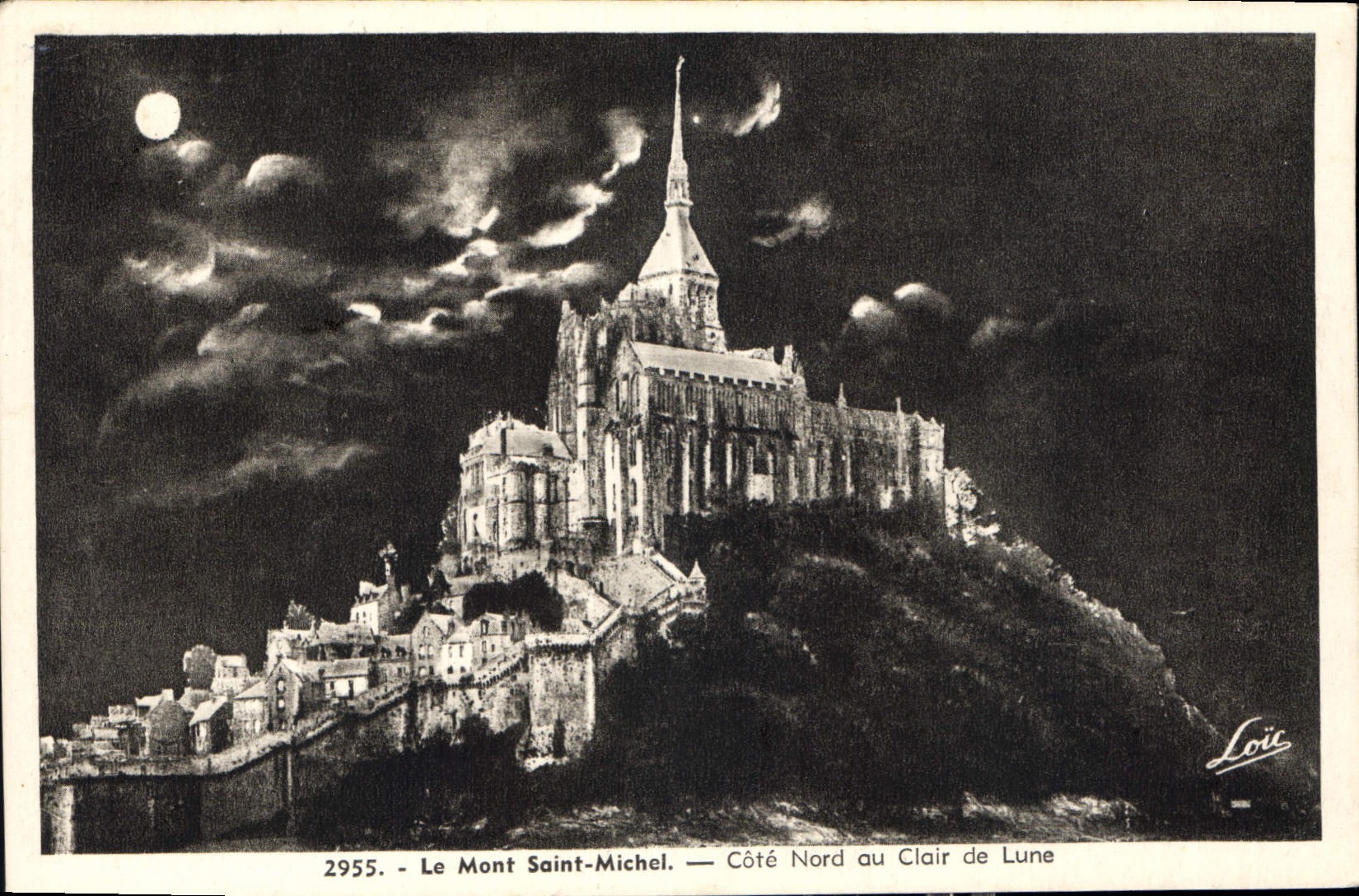 CPA Le Mont Saint Michel Cote Nord au Clair de Lune 