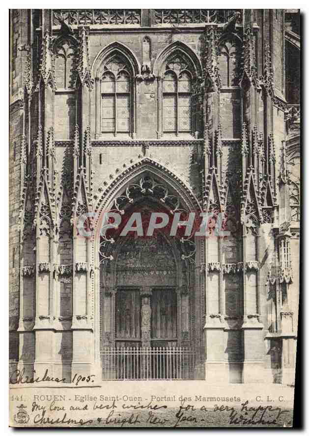CPA Rouen Eglise Saint Ouen Portail des Marmousets 