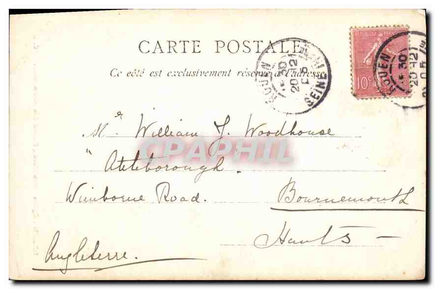 CPA Rouen Eglise Saint Ouen Portail des Marmousets  — Verso