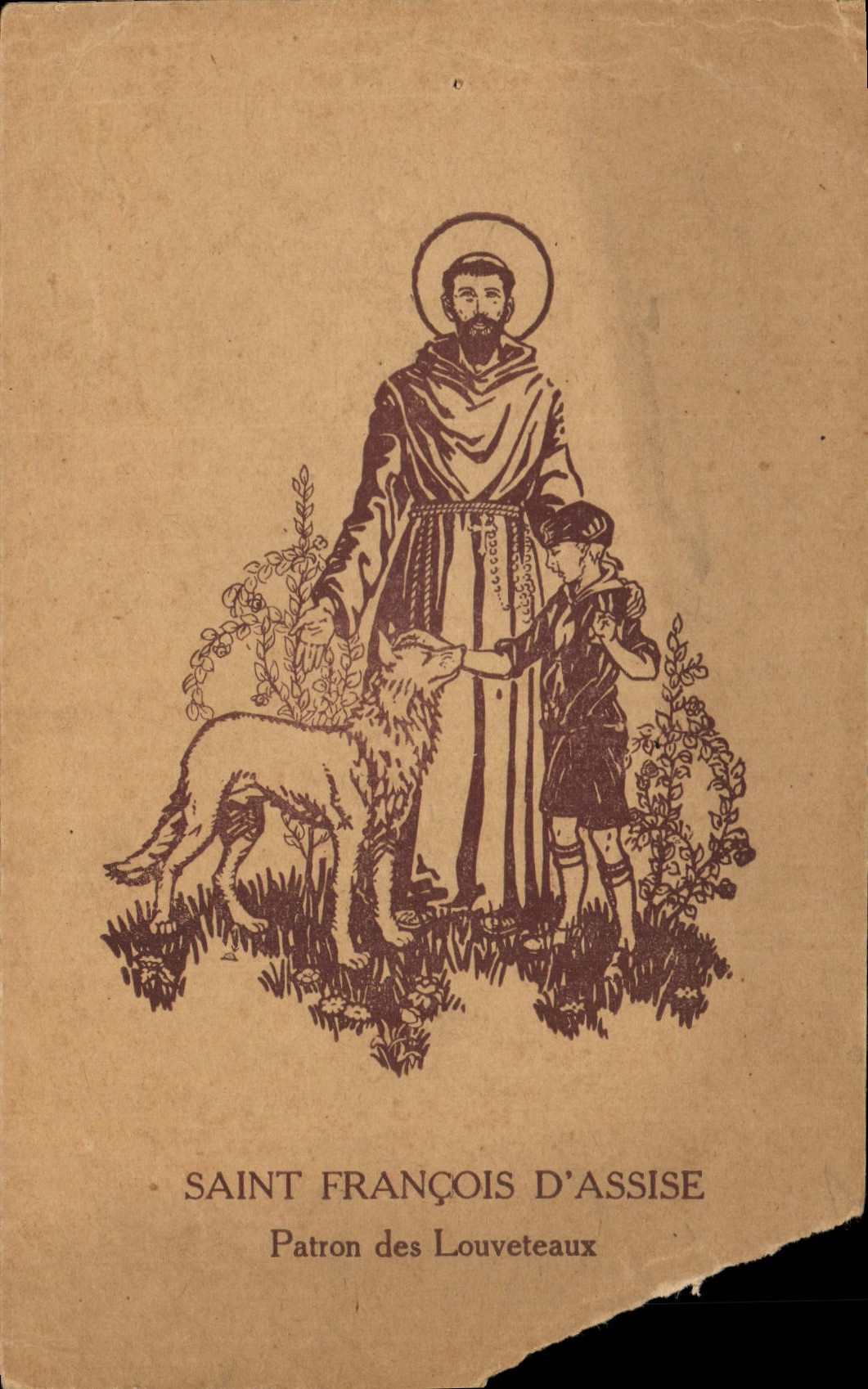 CPA Saint Francois d'Assise Patron des Louveteaux Loup