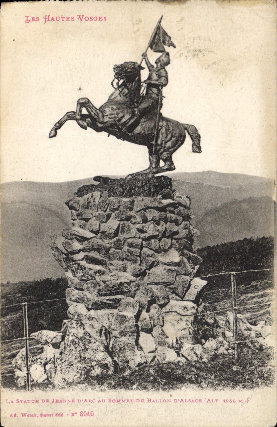 CPA Les Hautes Vosges la statue de Jeanne d'Arc au Sommet du Ballon d'Alsace 