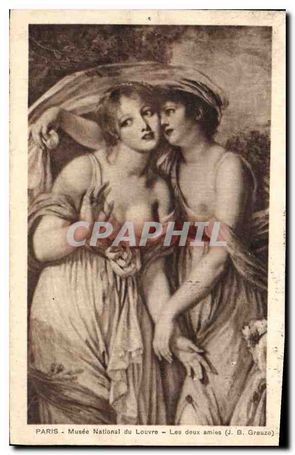 CPA Musee National du Louvre les deux amies J B Greuze 