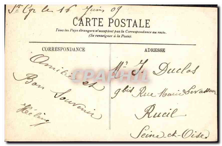 CPA Soleil Couchant a Marseille  — Verso