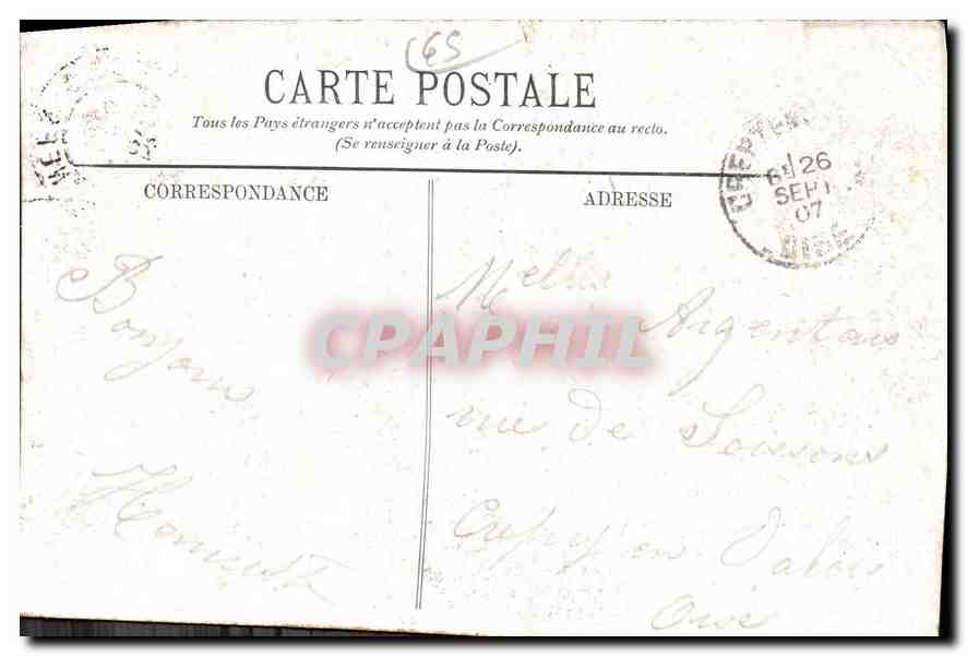 CPA Lourdes la Grotte  — Verso