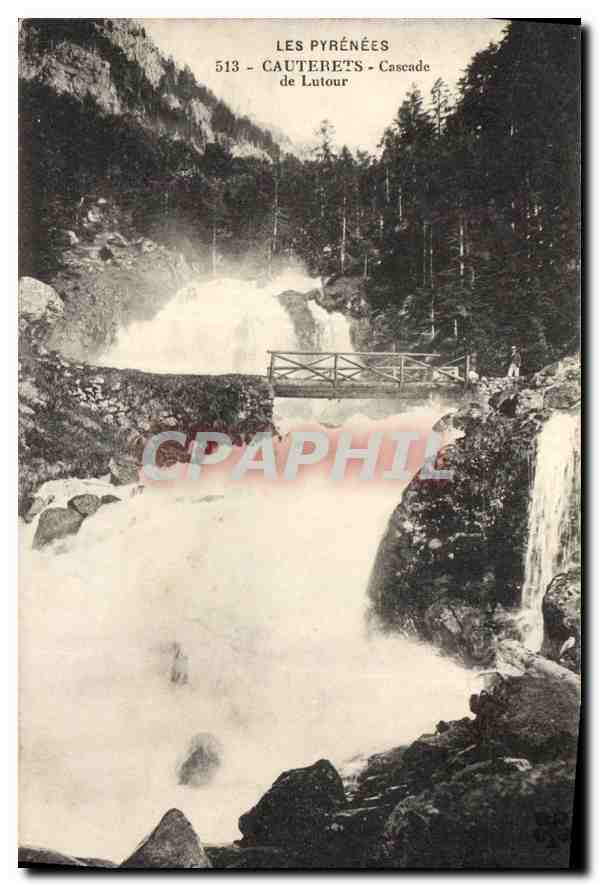 CPA Les Pyrenees Cauterets Cascade de Lutour 