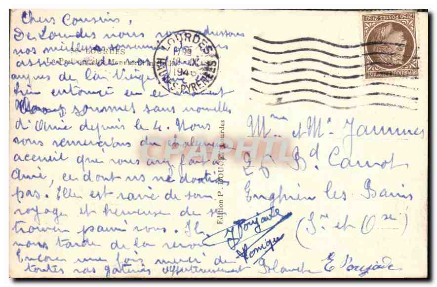 CPA Lourdes  — Verso