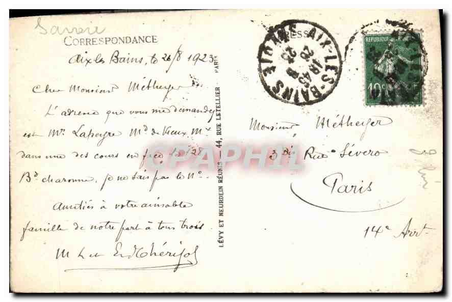 CPA Aix les Bains le Lac du Bourget le Petit Port et la Dent du Chat  — Rückseite