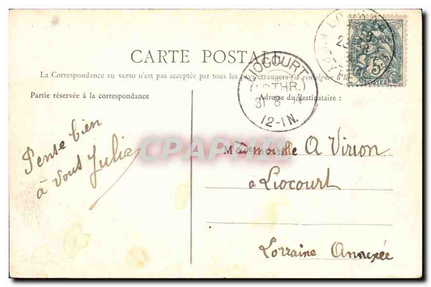 CPA Lourdes vue generale  — Verso