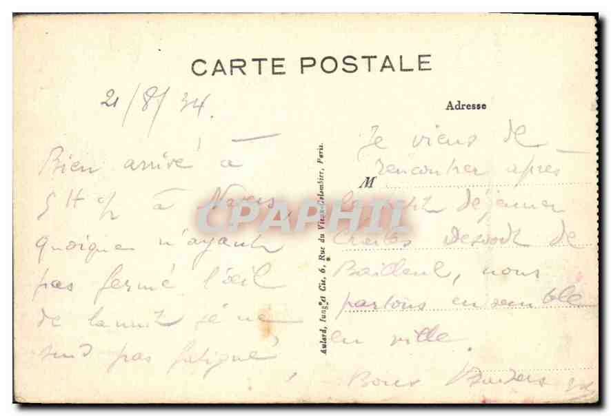 Bernadette Soubirous — Sainte Bernadette Soubirous — éditeur Anselme, Impr. Cie. 6, Rue du Vieux-Montrouge, Paris — Rückseite