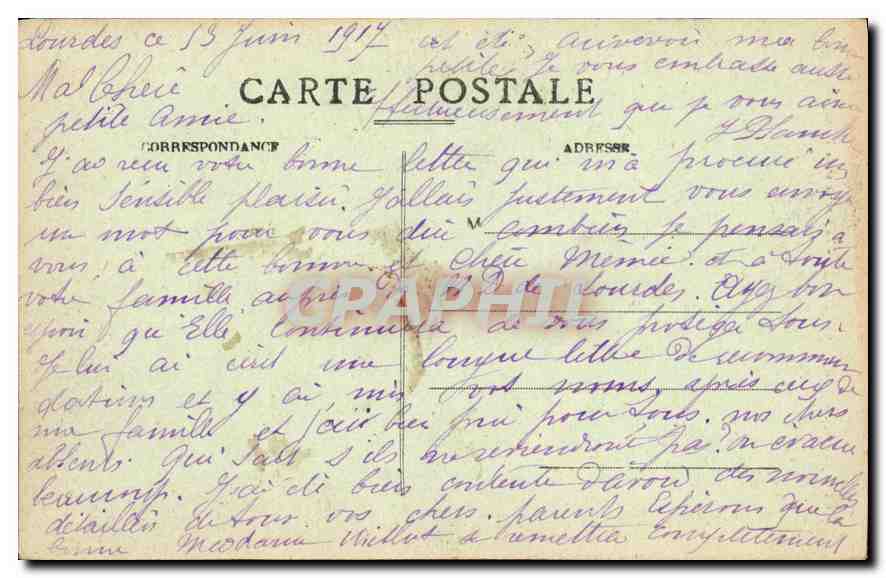 CPA Les Pyrenees Lourdes la Grotte et la Basilique  — Verso