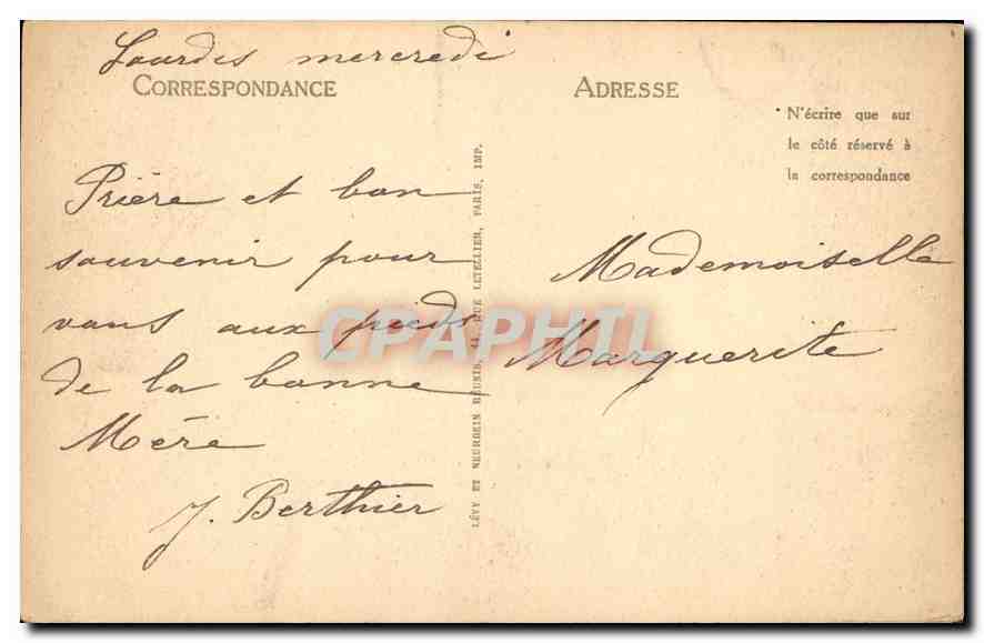CPA La Vie de Bernadette l'enfance de Bernadette a Bartres  — Rückseite