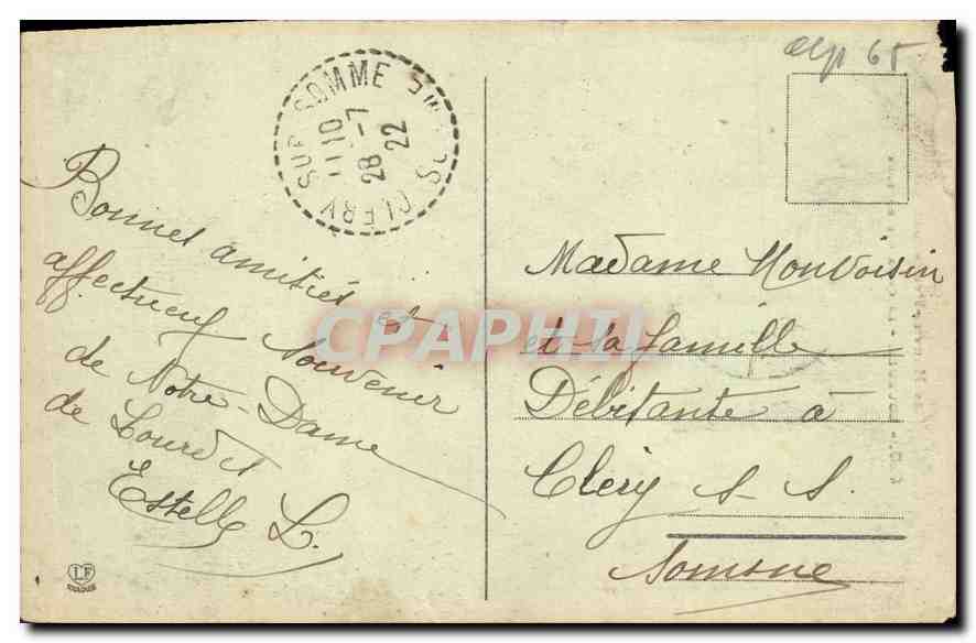 CPA Les Hautes Pyrenees Lourdes la Croix des Bretons  — Verso