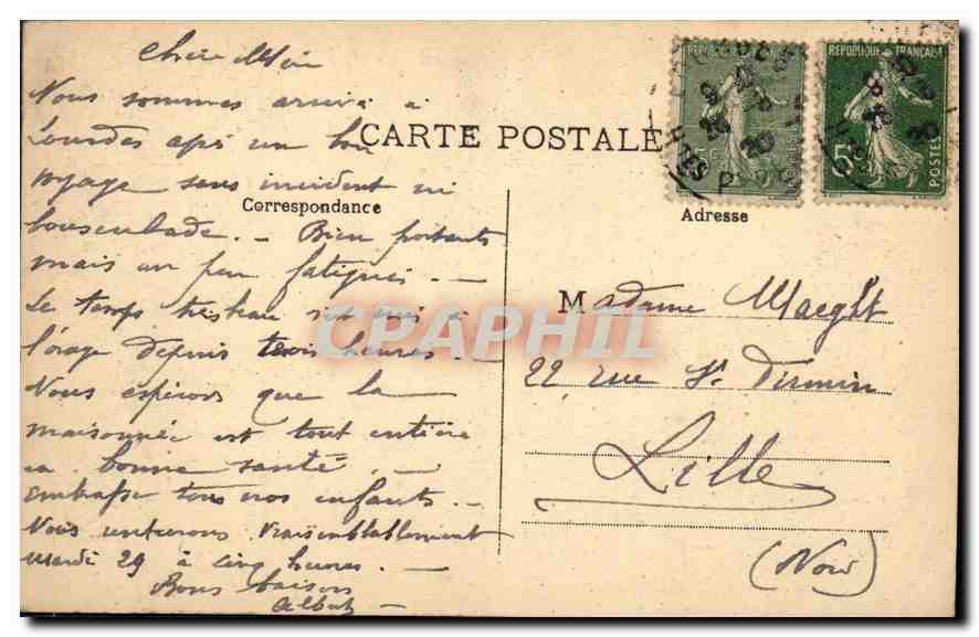 CPA Les Pyrenees Lourdes l'Esplanade  — Verso