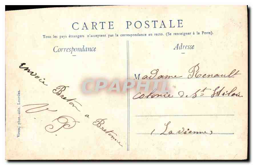 CPA Lourdes La nuit calvaire breton — Rückseite