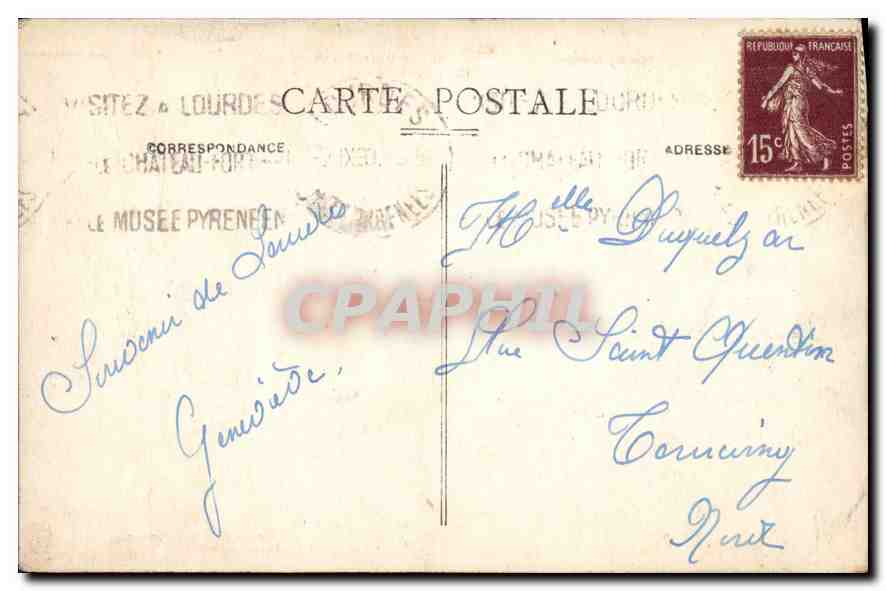 CPA Les Pyrenees Lourdes St Michel le Calvaire Breton la Basilique  — Verso