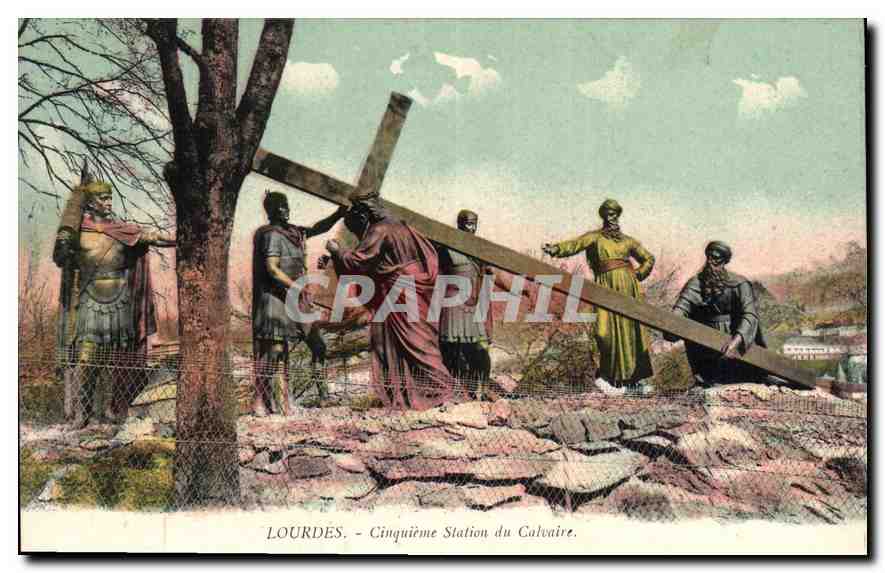 CPA Lourdes Cinquieme station du Calvaire 