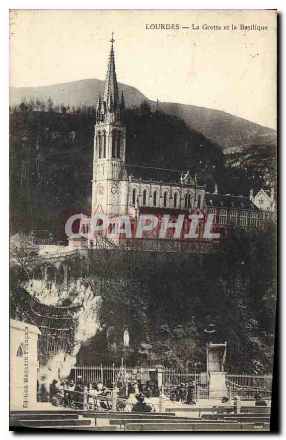 CPA Lourdes la Grotte et la Basilique 