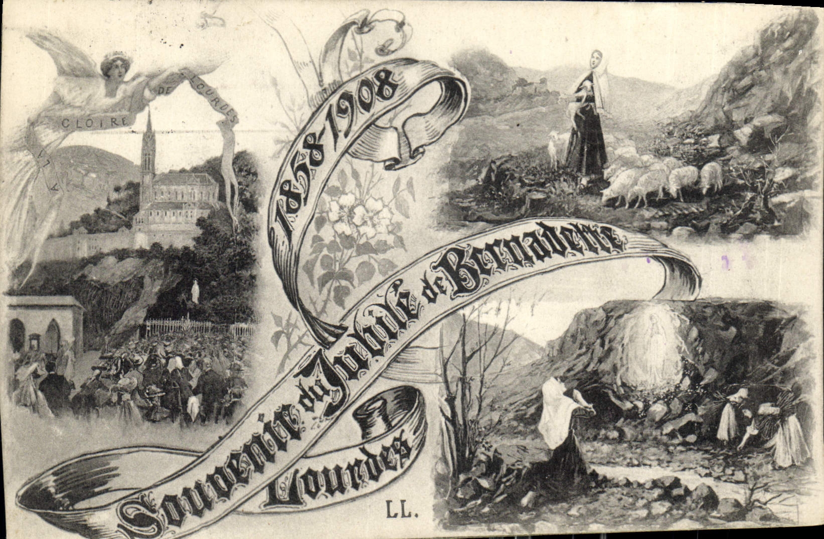 Souvenir du Jour de Bernadette — 1858-1908 — LL.