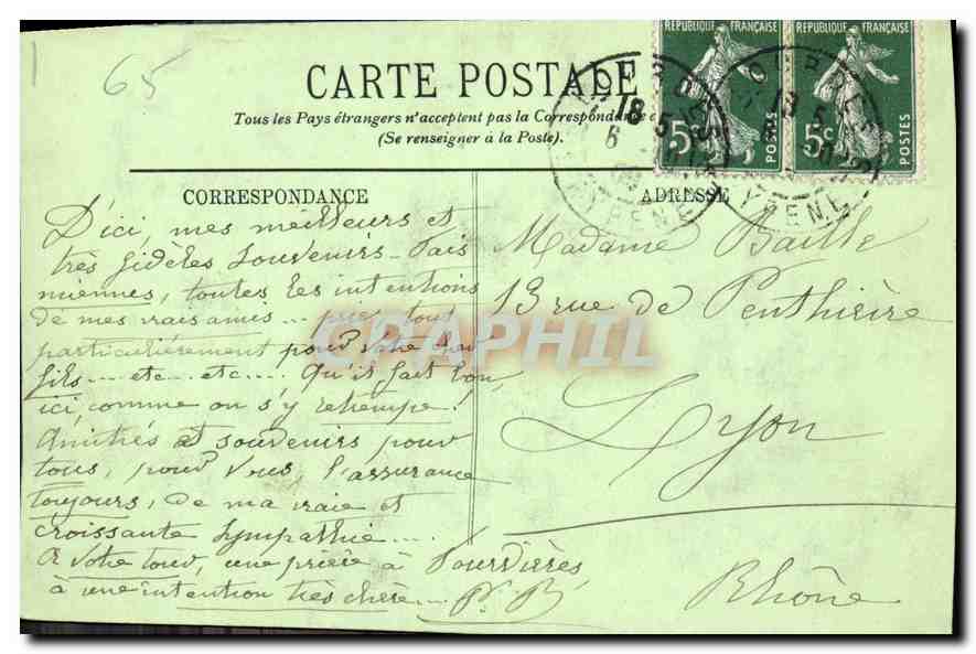 Souvenir du Jour de Bernadette — 1858-1908 — LL. — Verso
