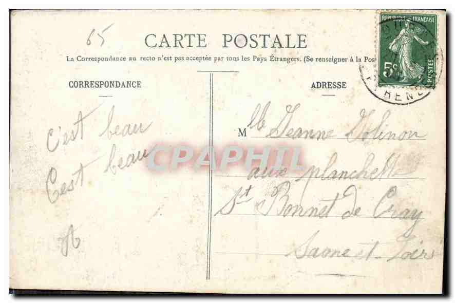 Souvenir du Cinquantenaire de deux vies en 1858 — procession — Bouamys, éditeur, Poltières — Verso