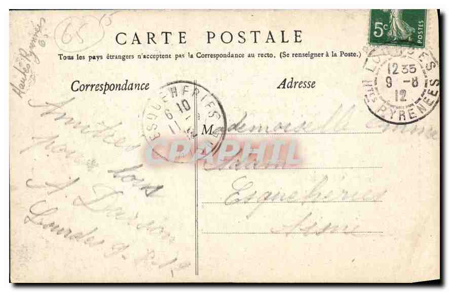 CPA Lourdes maison paternelle de Bernadette Soubirous  — Verso
