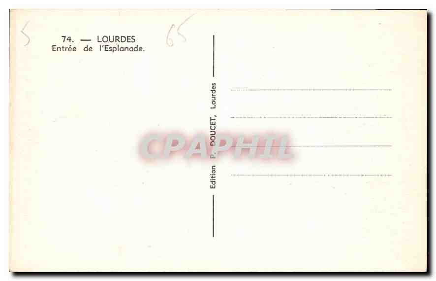 CPA Lourdes Entree de l'Esplanade  — Verso