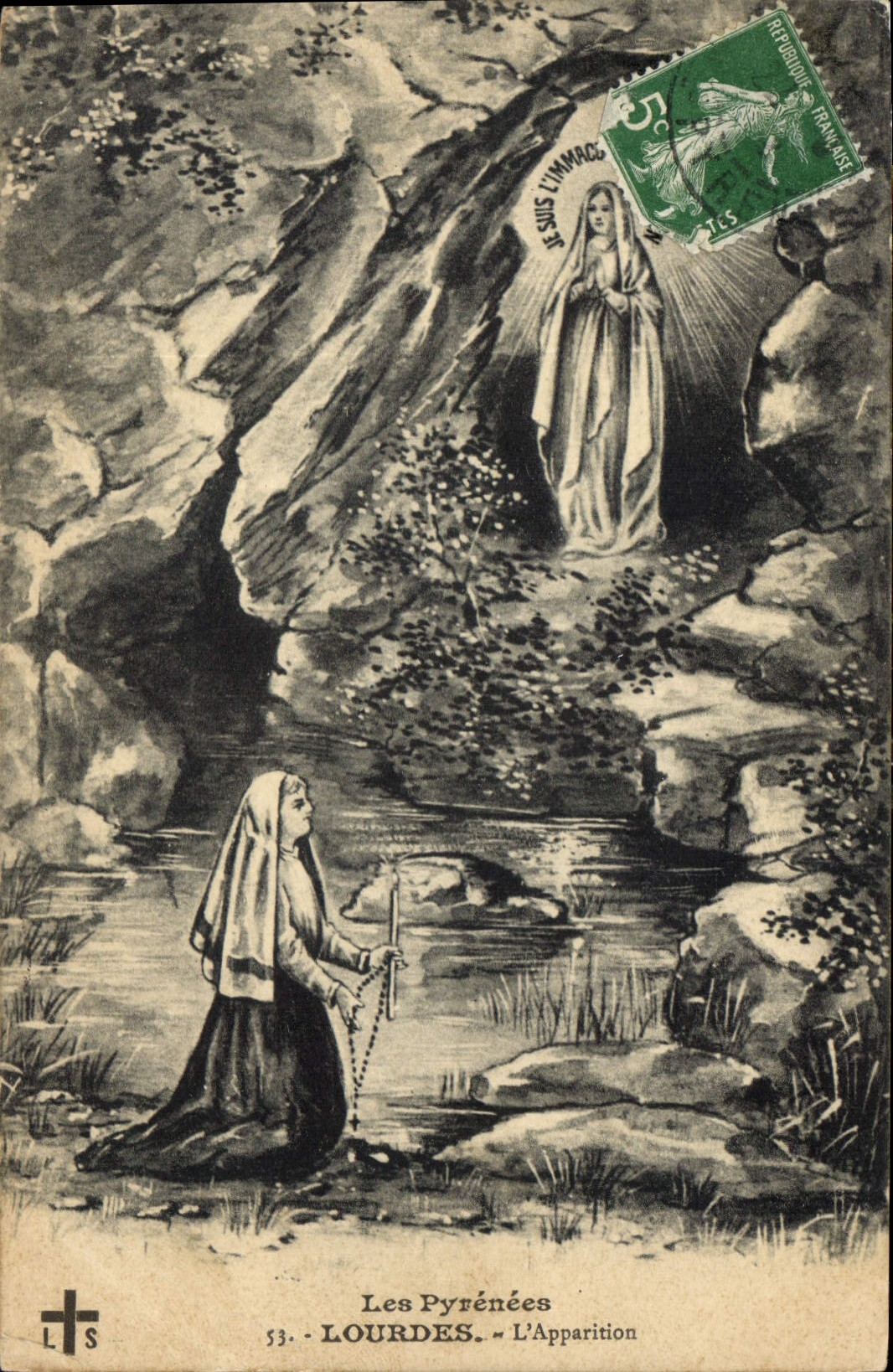 CPA Les Pyrenees Lourdes l'Apparition 