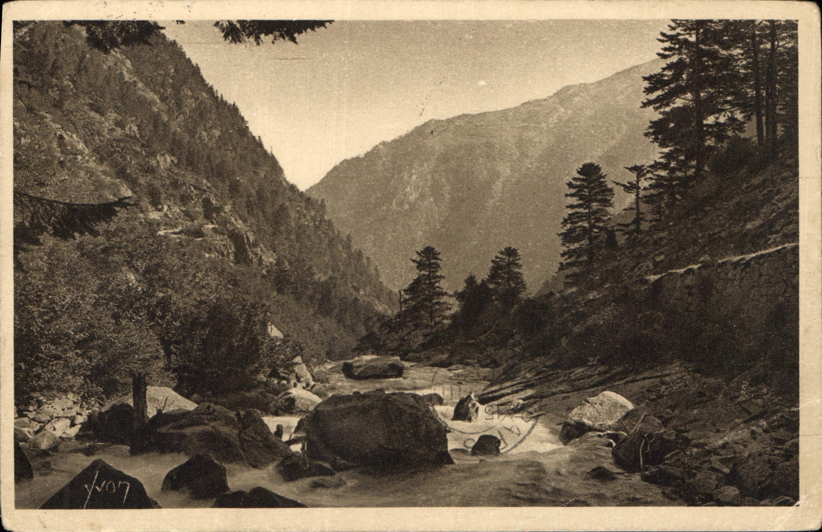 Le Gave sur la Route du Pont d'Espagne — Les Pyrénées — Édition d'Art YVON, n°54
