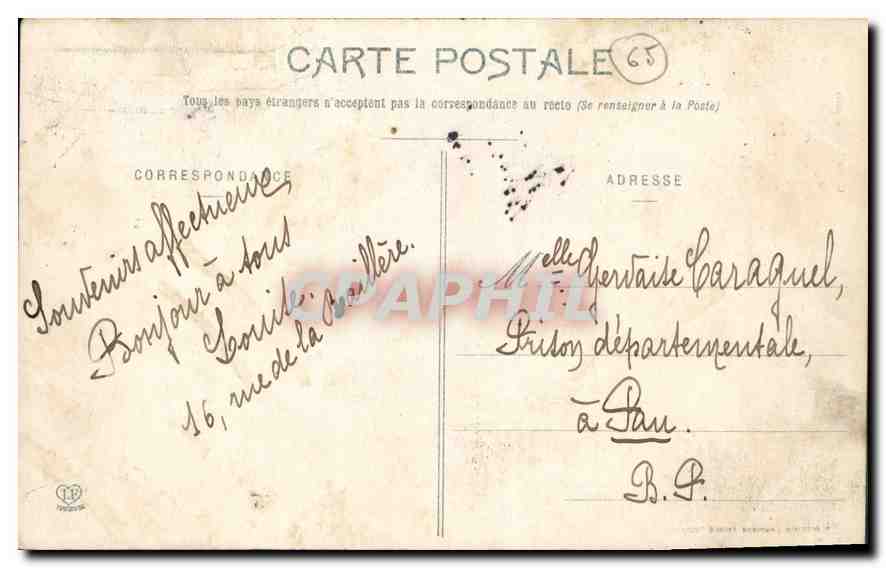 CPA Les Hautes Pyrenees Gavarnie  — Verso