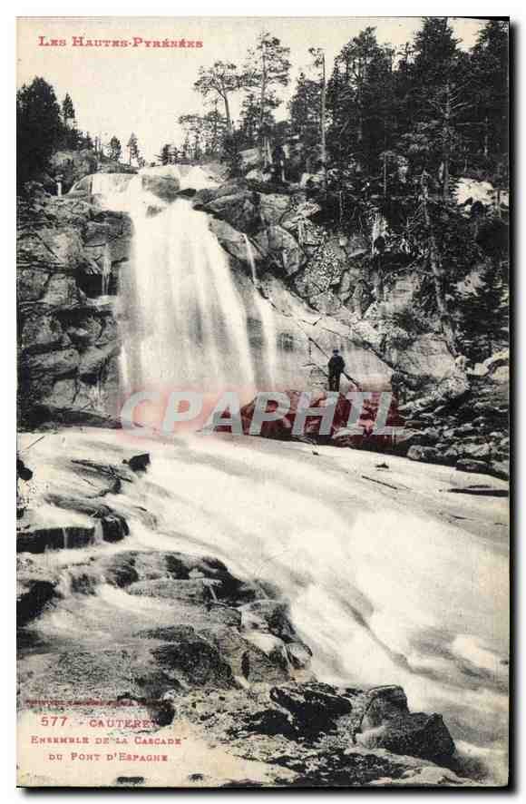 CPA Les Hautes Pyrenees Cauterets Ensemble de la Cascade du Pont d'Espagne 