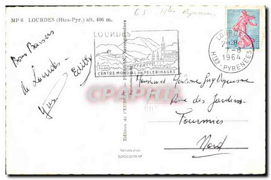 CPA Lourdes Htes Pyr  — Verso