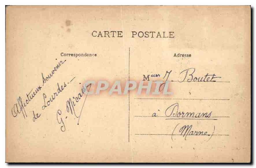 CPA Les Pyrenees Lourdes Le Chateau Fort  — Rückseite