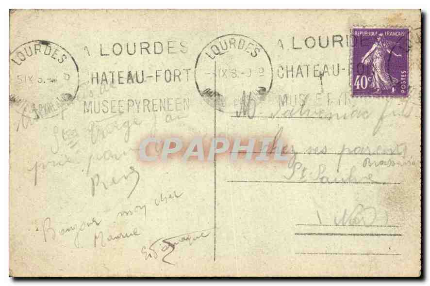 CPA Les Pyrenees Lourdes VI Station du Calvaire  — Verso