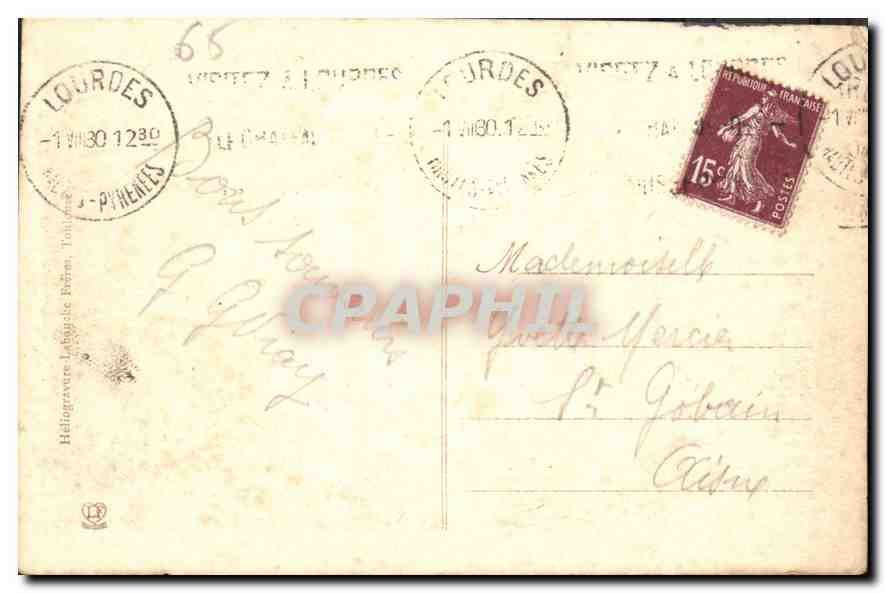 CPA Lourdes Les Piscines  — Verso
