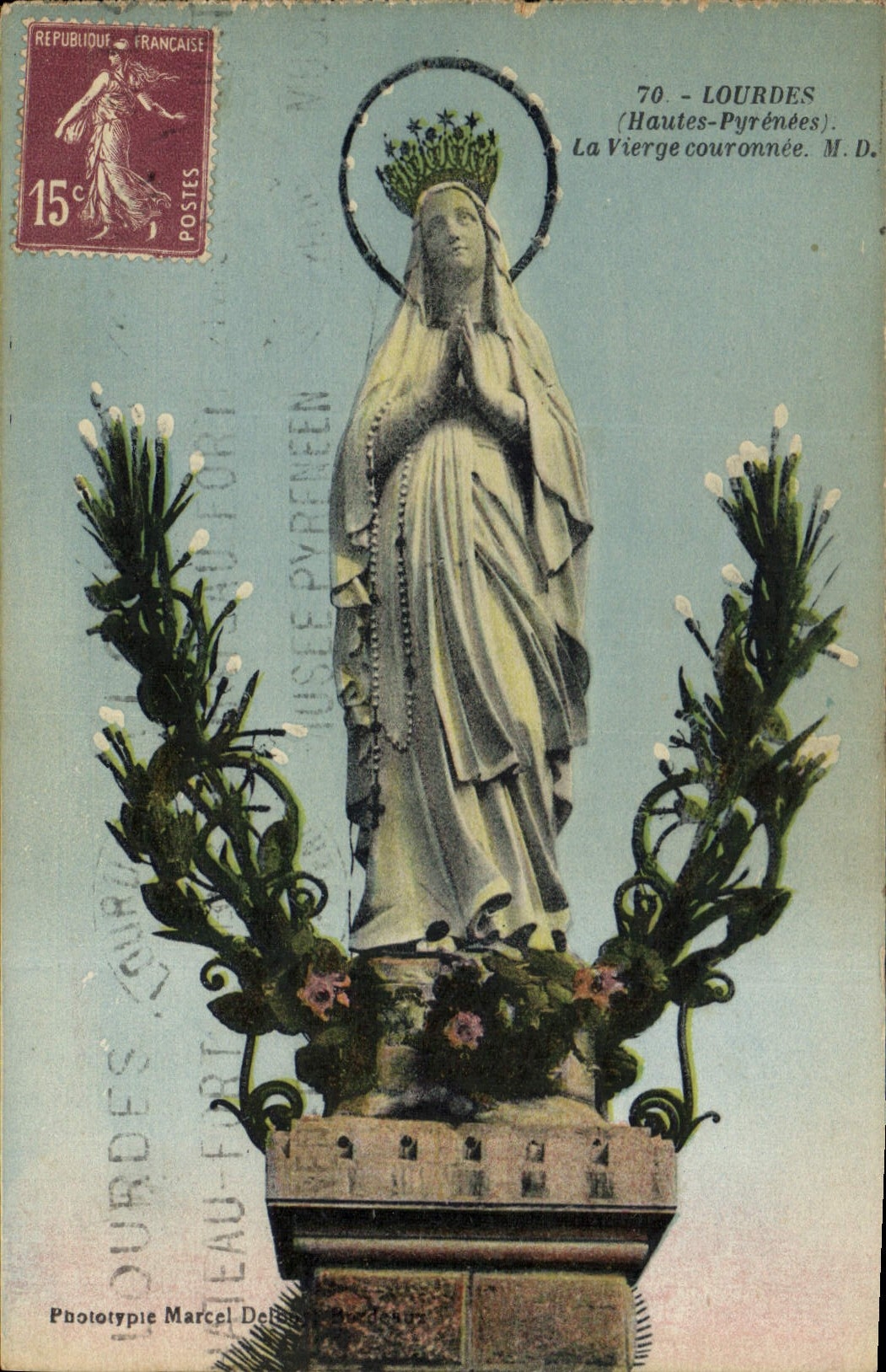 Lourdes (Hautes-Pyrénées) — La Vierge couronnée — Phototypie Marcel Delabrière